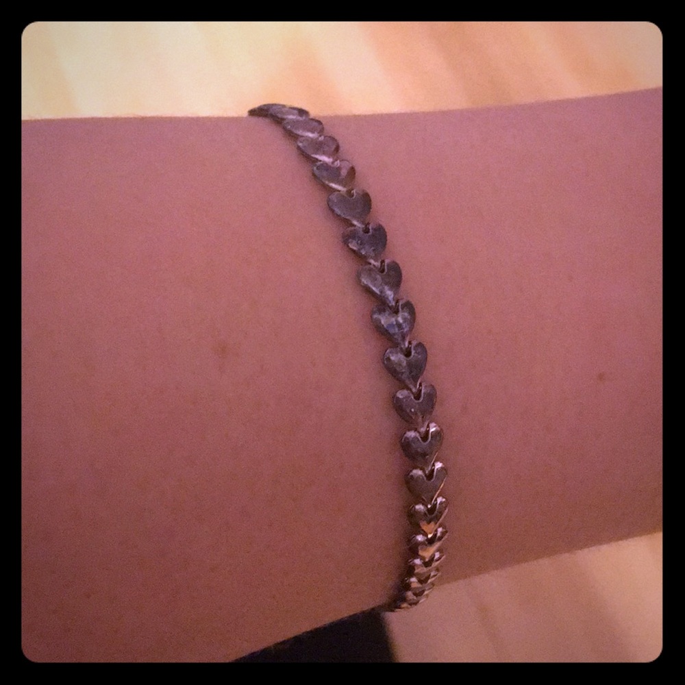 Rustic metal heart bracelet